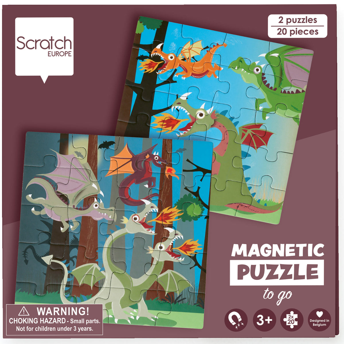 Scratch - Magnetic Puzzle Book To Go - Dragons – Dam Toys B2C