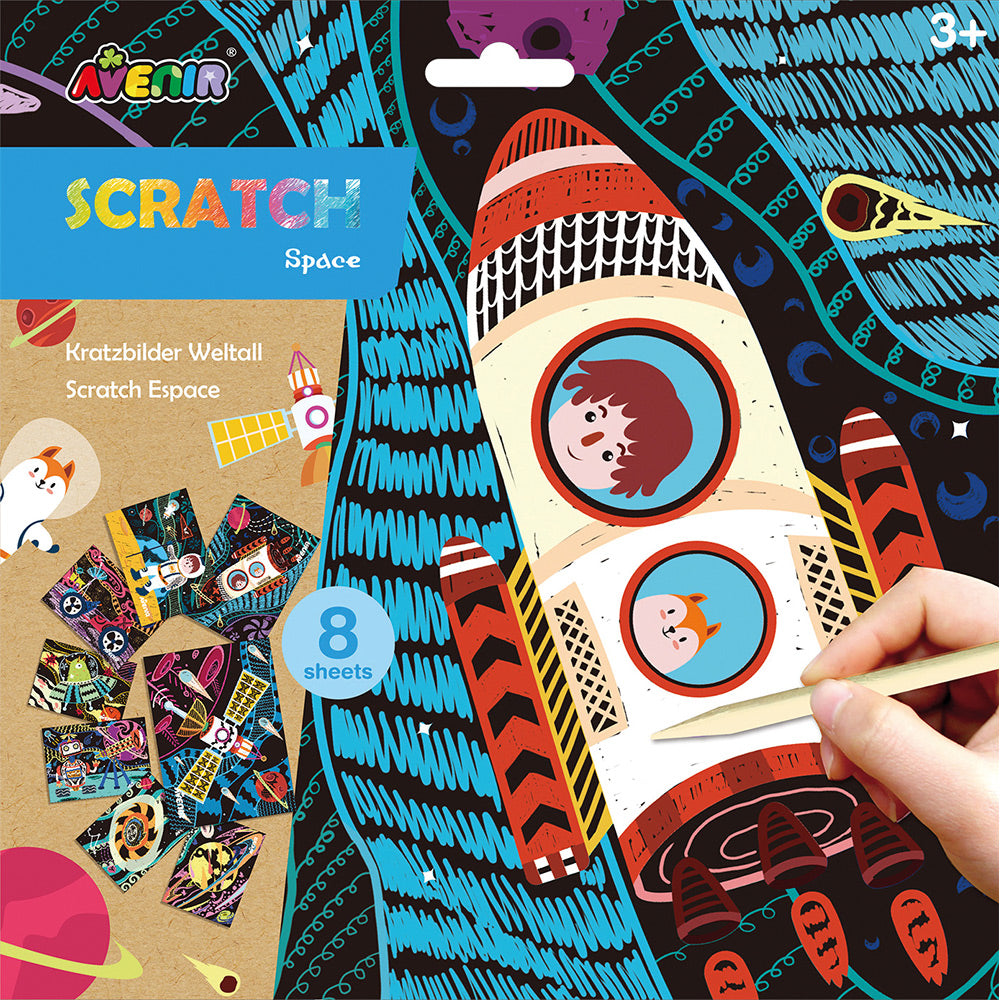 Scratch Art Book for Kids, 10 Large Rainbow Scratch Paper